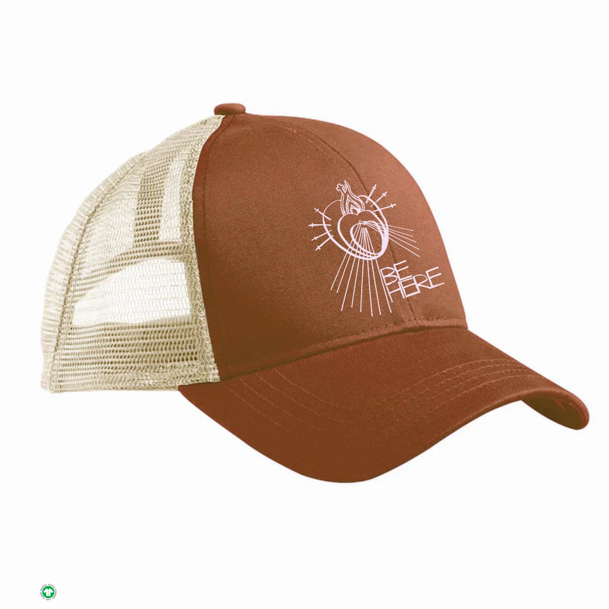 BE HERE Organic Trucker Hat 6-panel