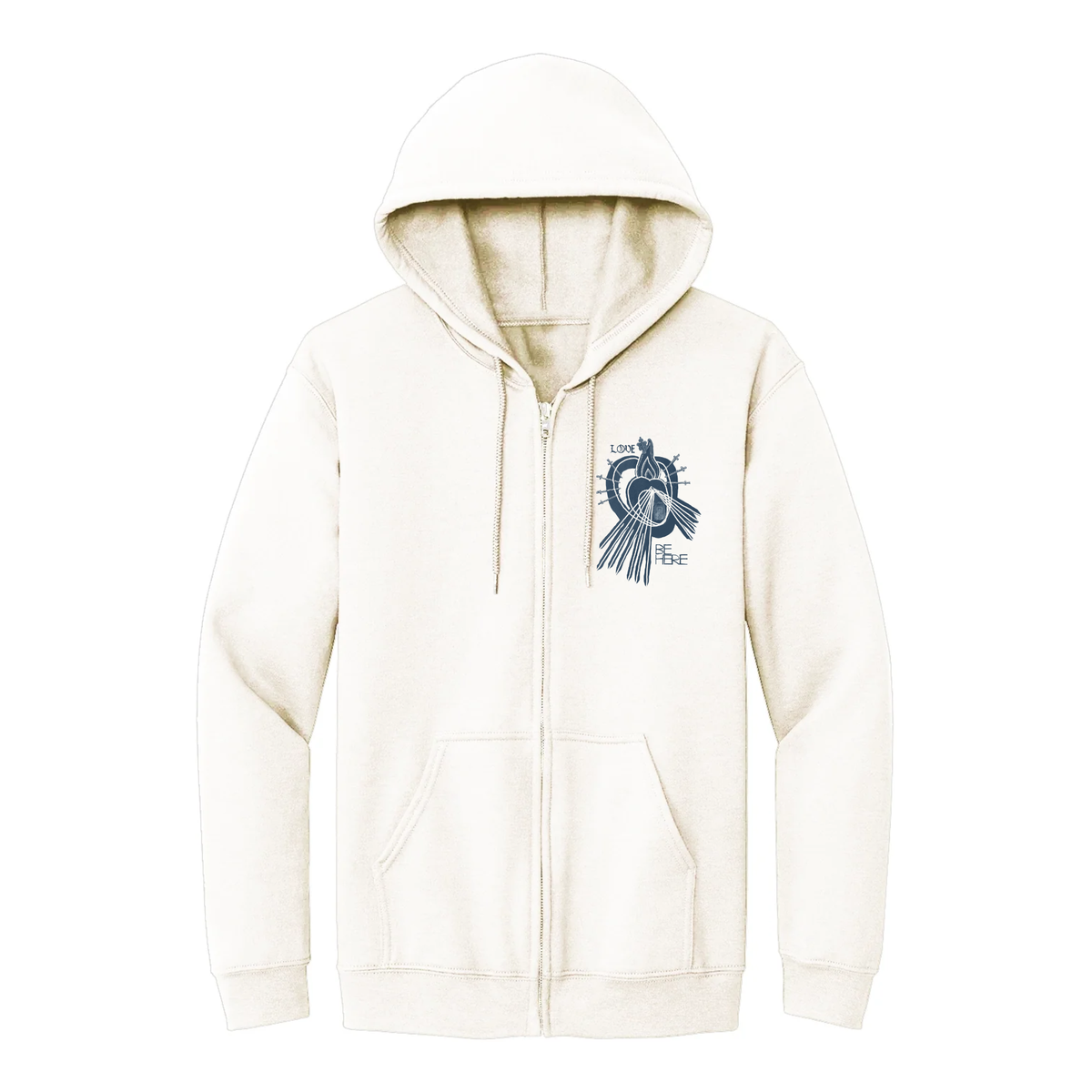 LOVE BE HERE Organic Full Zip Hoodie