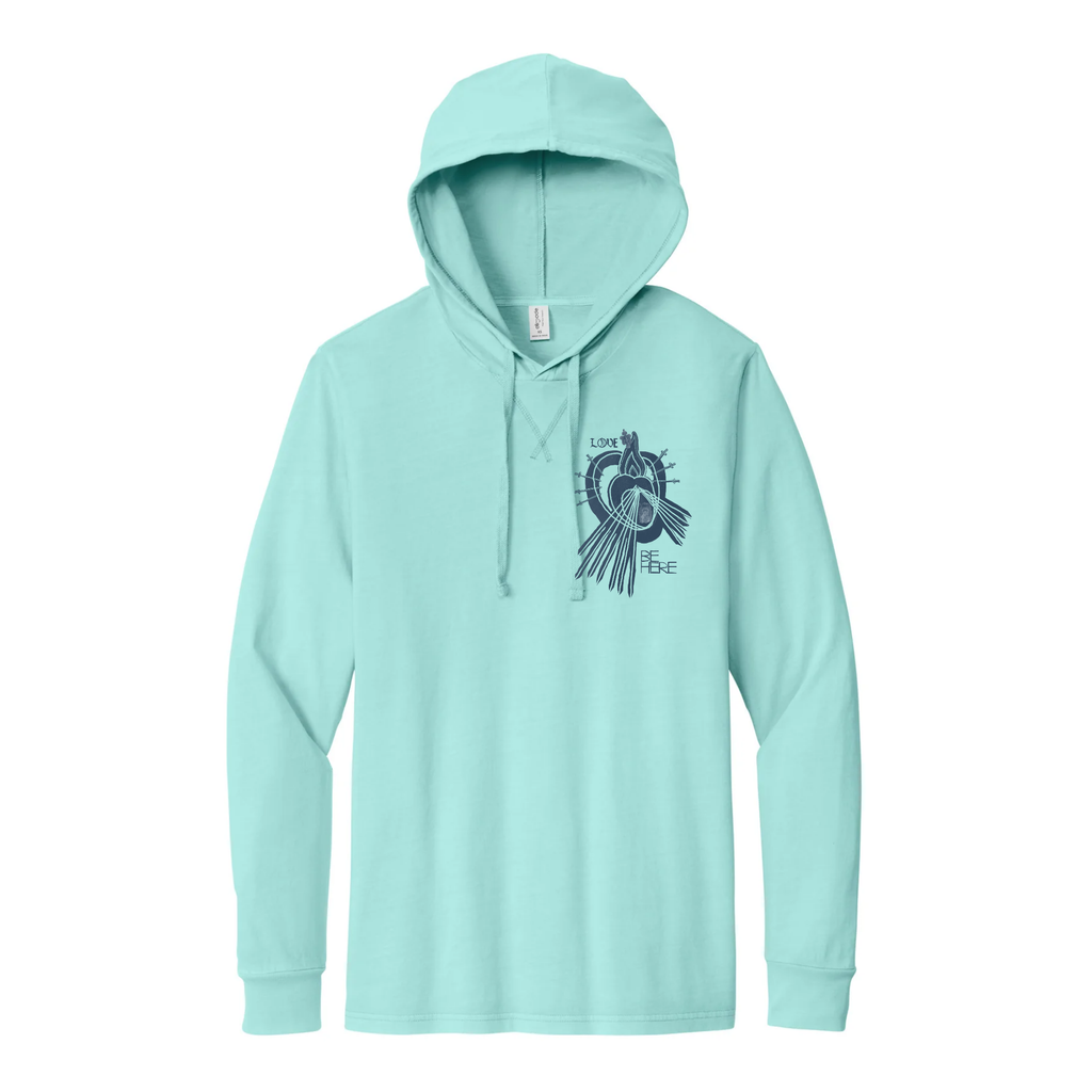 LOVE BE HERE Organic Cotton Mineral Dye Hoodie Tee