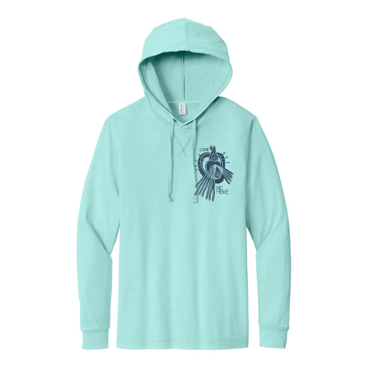 LOVE BE HERE Organic Cotton Mineral Dye Hoodie Tee