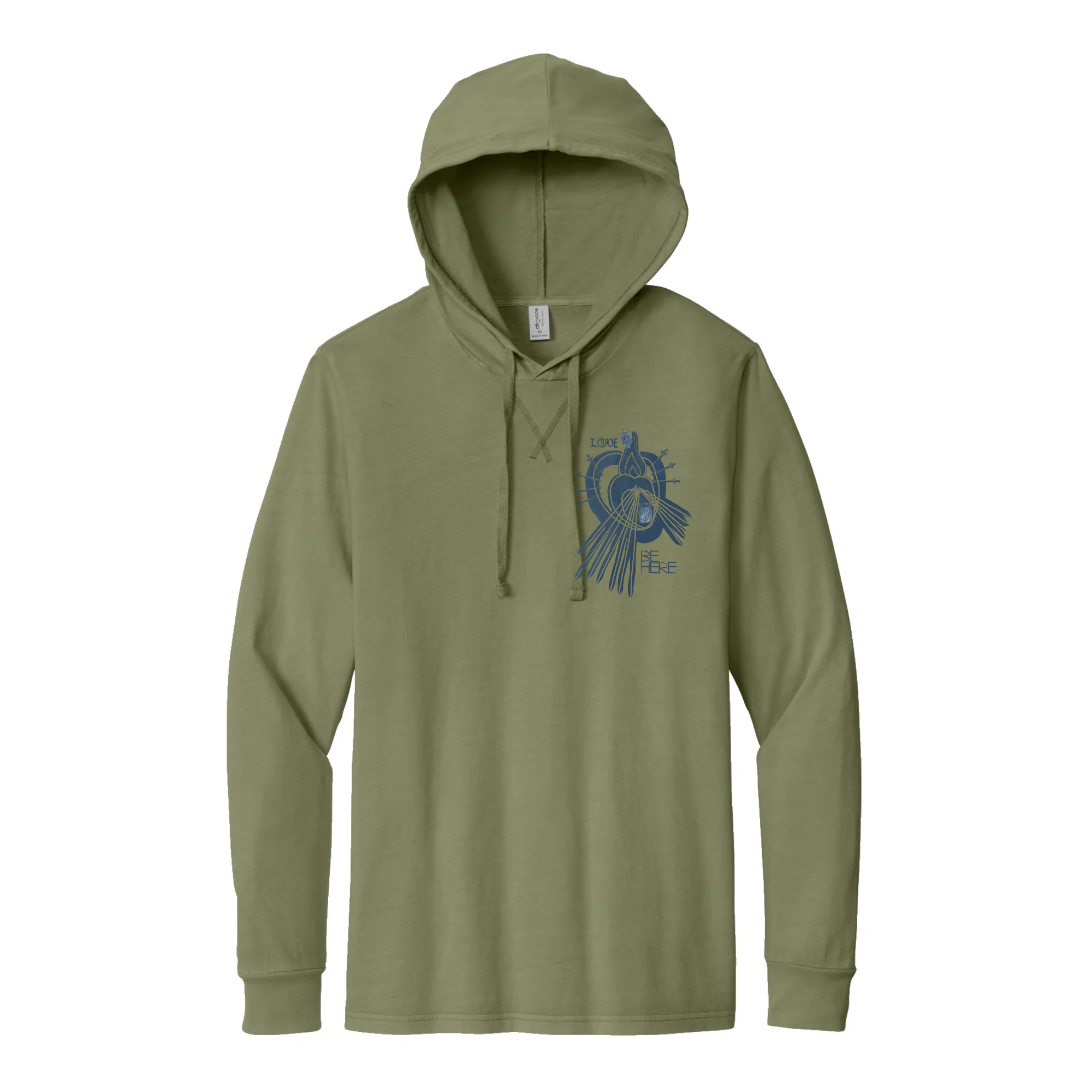 LOVE BE HERE Organic Cotton Mineral Dye Hoodie Tee